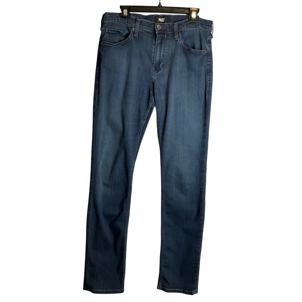 Men's Paige Federal Jeans Stretch 34x33 Casual Normcore Minimalist Medium Wash